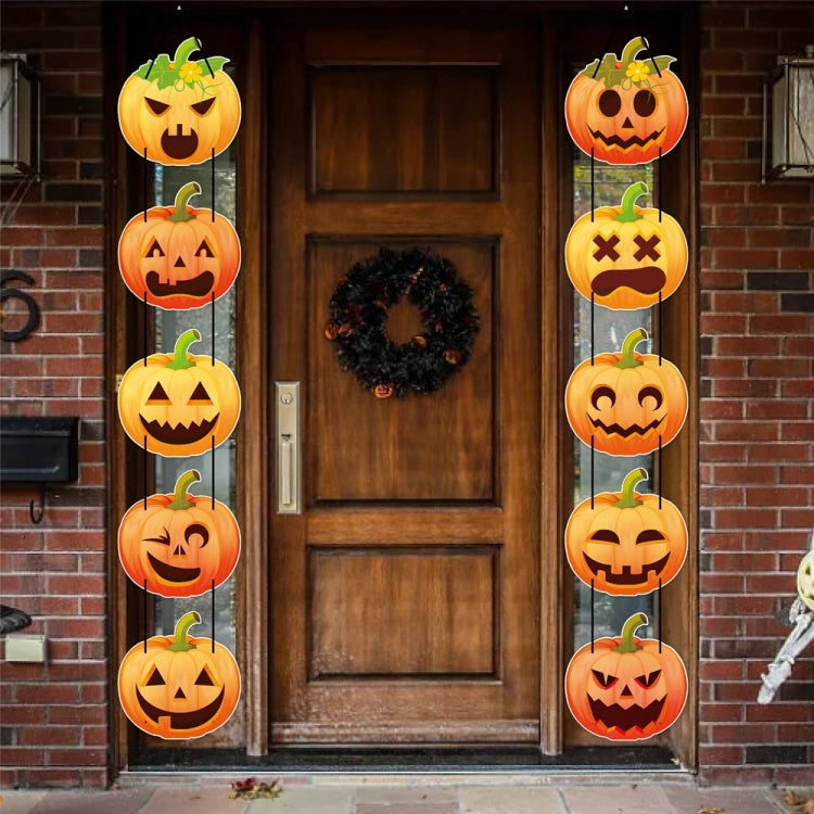 1pair Halloween Party Door Pumpkin Hanging Decoration Door Decoration Supplies