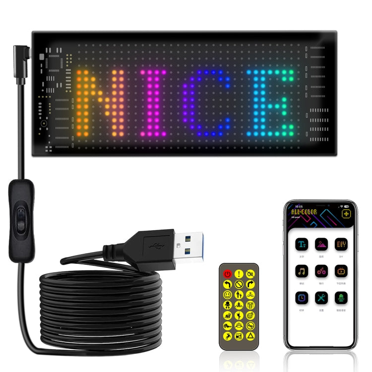 Car Flexible Display Advertising Screen APP Bluetooth Smart Screen, 7x17.3cm（16 x 32 LEDs), 9.2x37.4cm（16 x 64 LEDs）, 10.2x34.8cm（20 x 64 LEDs）, 12x59.5cm（16 x 96 LEDs）