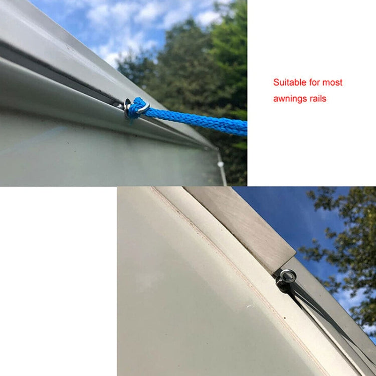RV Sunshade 304 Stainless Steel Slide Rail Ring, 1pcs M4 Ring + Cylinder, 2pcs M4 Ring + Cylinder