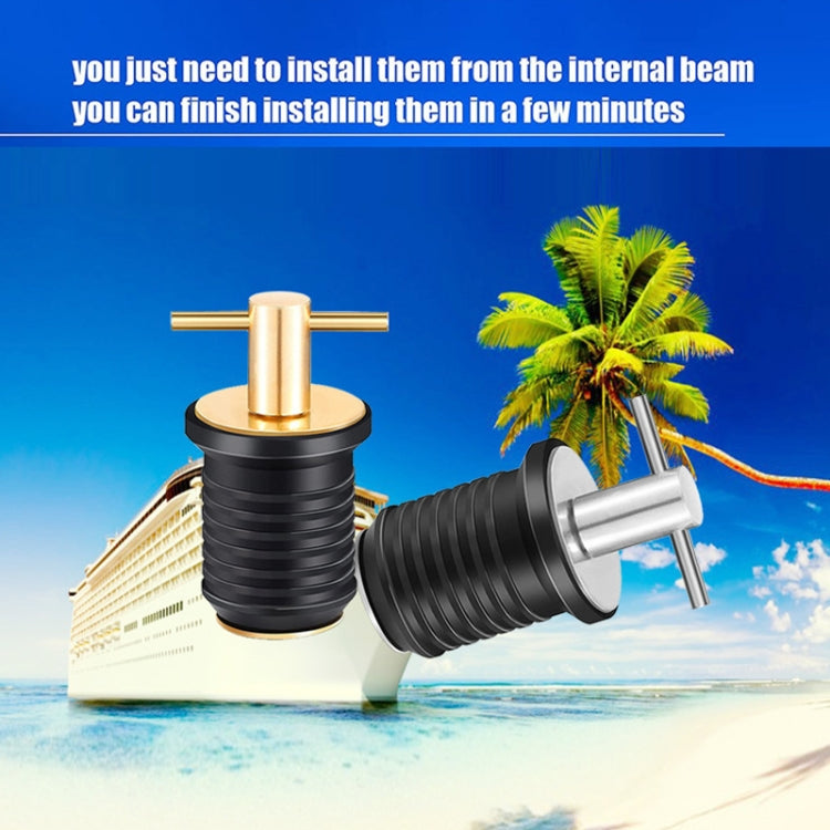 Marine Motorboat Deck Cross Drain Plug Screw, Copper For 25mm, Copper For 32mm, Stainless Steel For 25mm