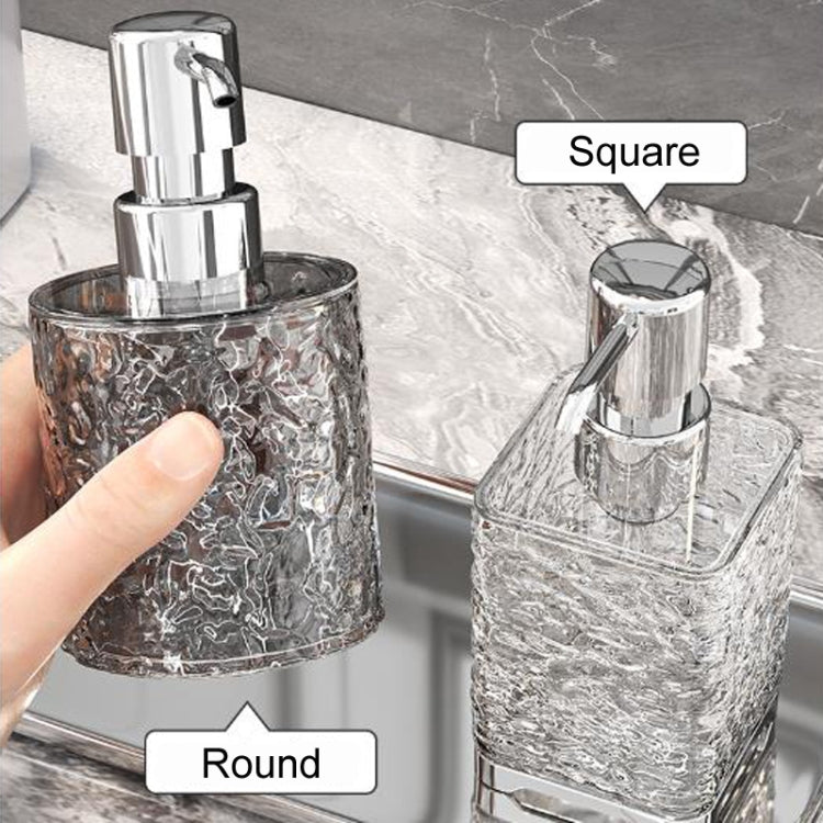 300ml Household Traveling Dispenser Shampoo Body Wash Lathering Bottles, Transparent Round, Transparent Square, Transparent Gray Round, Transparent Gray Square
