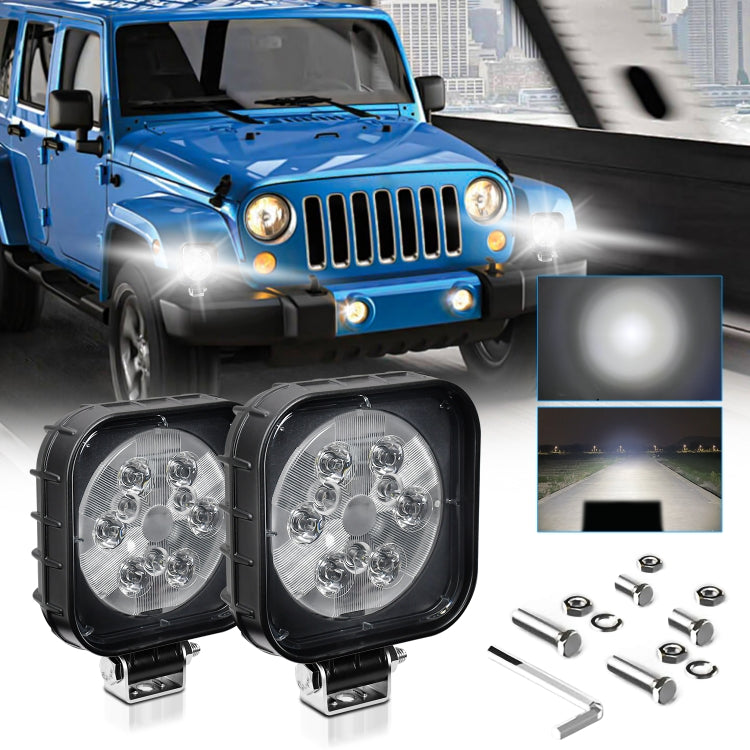 12W 9-30V Car Mixed Light Work Light With Wire Set, Square, Round