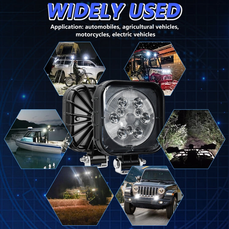 12W 9-30V Car Mixed Light Work Light With Wire Set, Square, Round