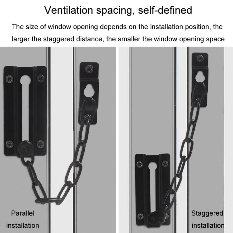 Security Door Chain Anti-theft Home Door Bolt Latch Window Chain Lock, Square Black, Square Silver, Square Red Bronze, Round Gold, Round Bronze, Round Silver