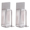 2pcs Household Stainless Steel Sponge Holder Bathroom No-Punch Toothbrush Organizer, Silver, Black