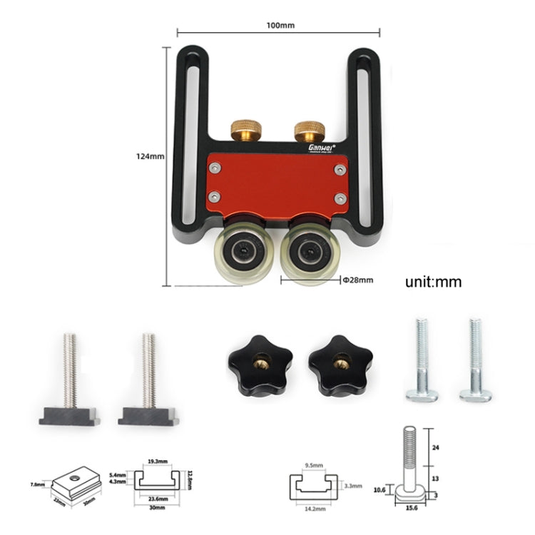 Table Saws Pressing Feeder Roller Guides Feather Loc Board Safety Pushing Auxiliary Tool, Ganwei MG0-000-0111