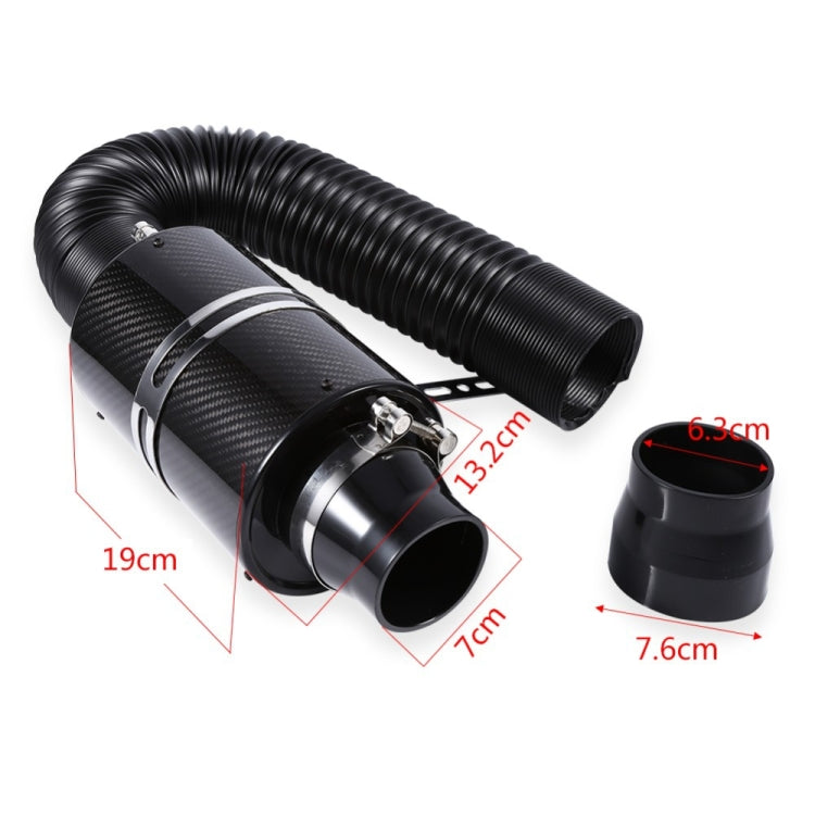 Carbon Fiber Air Intake Bellows Air Filter Kit Car Modification