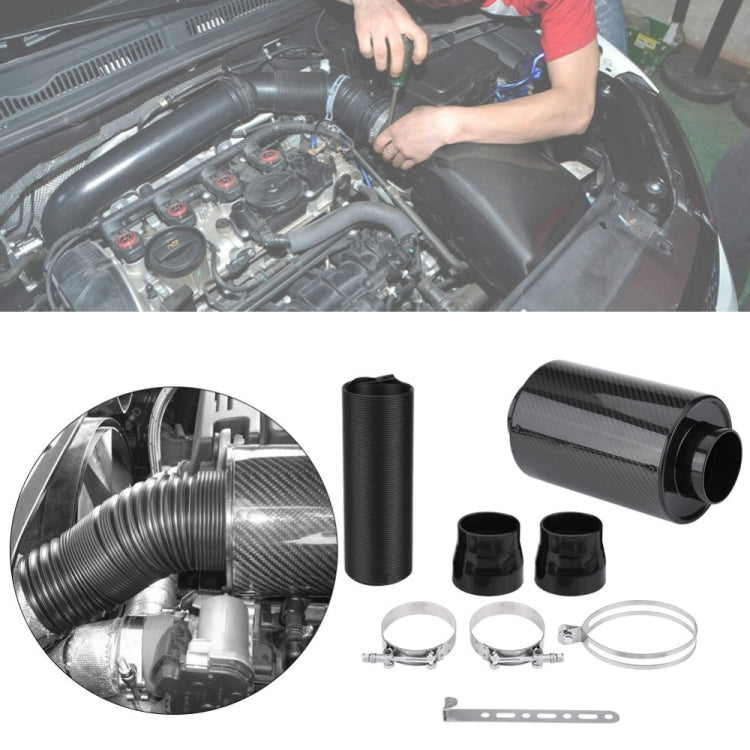 Carbon Fiber Air Intake Bellows Air Filter Kit Car Modification