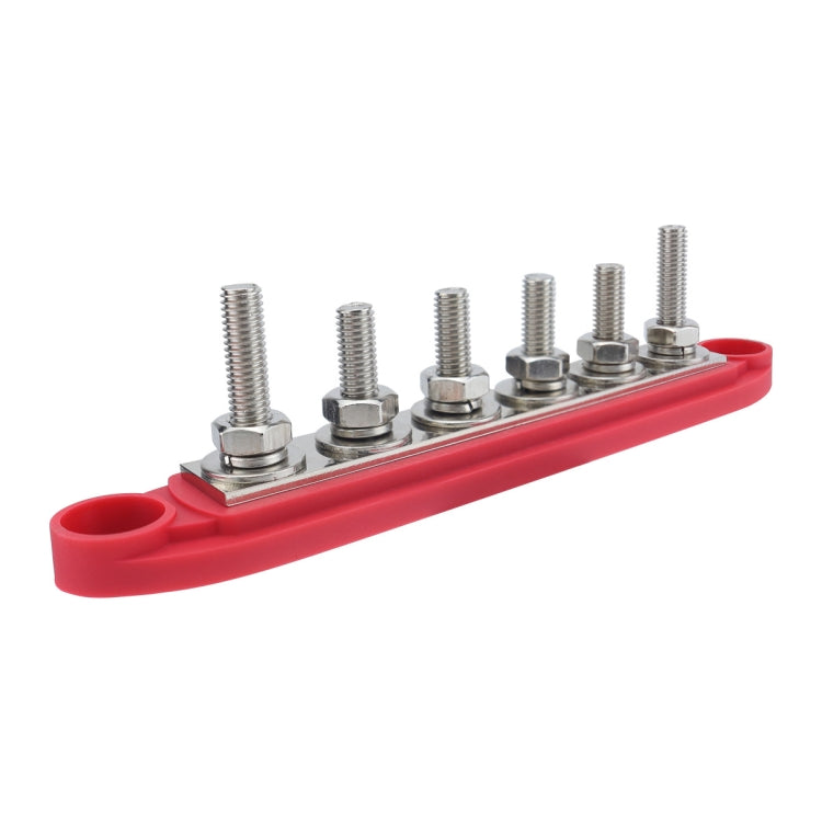 M8 Nylon Base RV Yacht Waterproof Dustproof Cover 6-post Bus Bar, Red, Black, Red+Black 1pair, Red With Terminal Heat Shrink Tube, Black With Terminal Heat Shrink Tube, Red+Black 1pair With Terminal Heat Shrink Tube