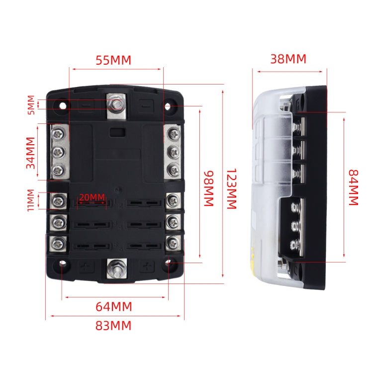 6-Way LED Indicator Fuse Box Socket For RV And Yacht, Configuration 1, Configuration 2, Configuration 3, Configuration 4