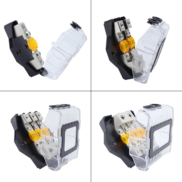 80A Car Audio Amplifier Modified Solid Brass Fuse Holder With Transparent Cover, 1-way, 2-way, 3-way, 4-way