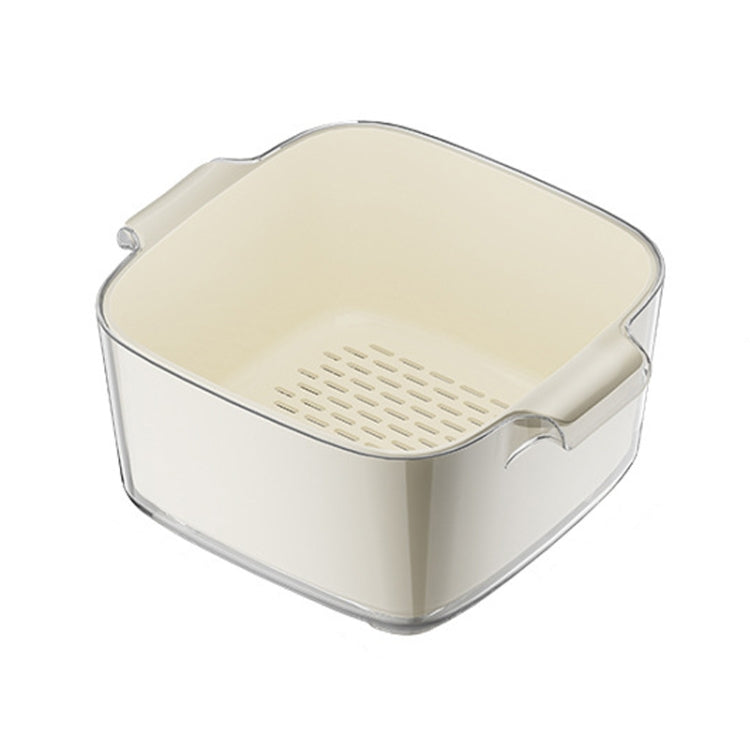 Kitchen Double Layer Drainage Basket Vegetable And Fruit Storage Rack, Milky White Small, Milky White Medium, Milky White Large, White Small, White Medium, White Large