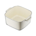 Kitchen Double Layer Drainage Basket Vegetable And Fruit Storage Rack, Milky White Small, Milky White Medium, Milky White Large, White Small, White Medium, White Large