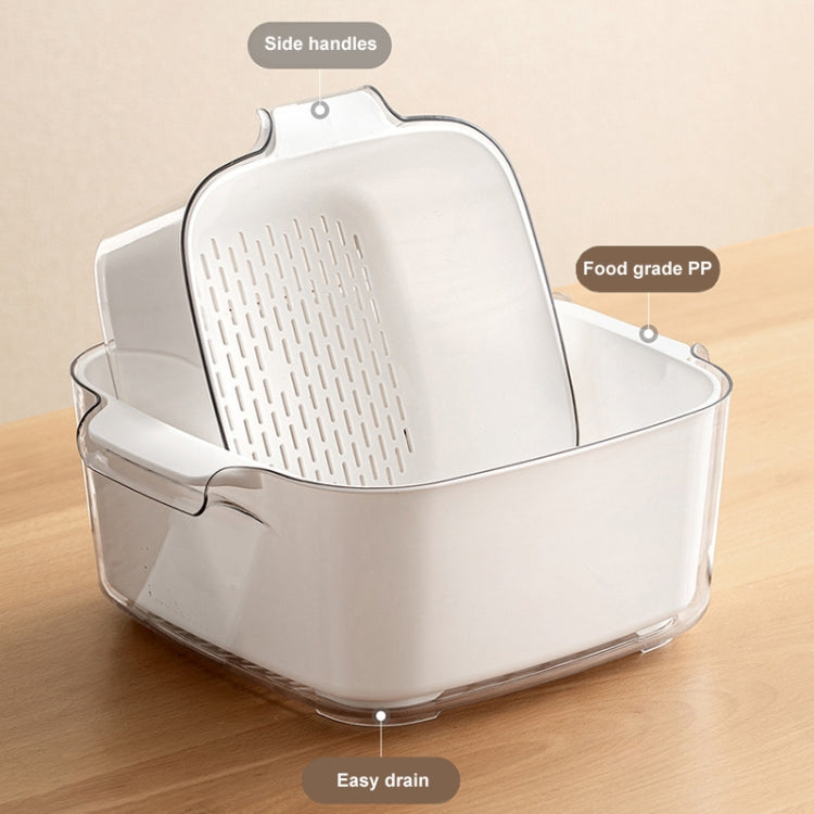 Kitchen Double Layer Drainage Basket Vegetable And Fruit Storage Rack, Milky White Small, Milky White Medium, Milky White Large, White Small, White Medium, White Large