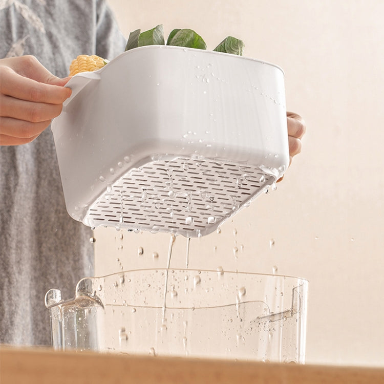Kitchen Double Layer Drainage Basket Vegetable And Fruit Storage Rack, Milky White Small, Milky White Medium, Milky White Large, White Small, White Medium, White Large