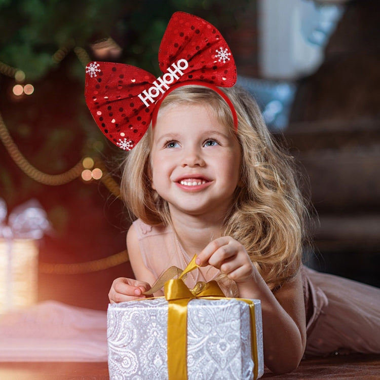 Christmas Party Decoration Headband Children Festival Hair Accessories, Spiral Christmas Tree, HOHOHO Bow, Red Gold Star, Red Hat Snowman