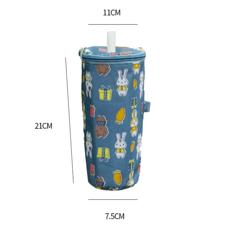 Portable Milk Tea Tote Bag Heat Preservation Eco-friendly Handbag Carrying Insulated Cup Cover, Lemon, Ice Cream