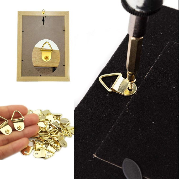50pcs /Pack Photo Frame Hooks Hangers Triangle Single Hole Picture Hooks  with Screws