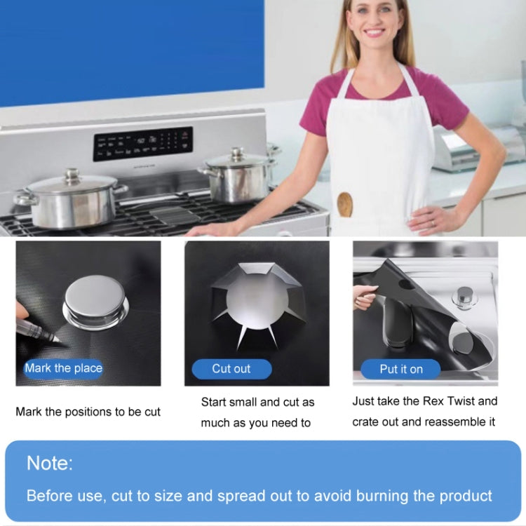5 Holes Gas Oven Stove Grease Protection Cleaning Pad, 3pcs / Set