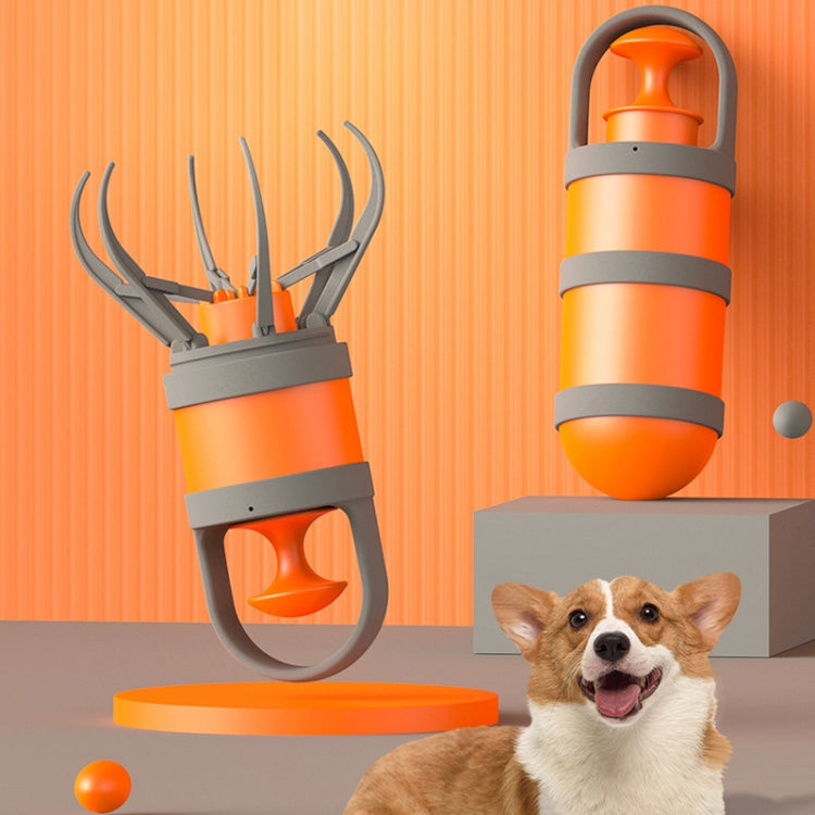 Pet Outing Portable Poop Scooper Dog Feces 6 Claws Pick Up Tools, Orange