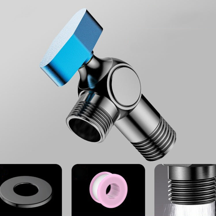 Copper High Flow 4-point Ball Valve Hot Cold Water Gas Water Heater Full Open Triangle Valve, Gray Blue Label Cold Water, Gray Red Label Hot Water, Electroplated Blue Label Cold Water, Electroplated Red Label Hot Water