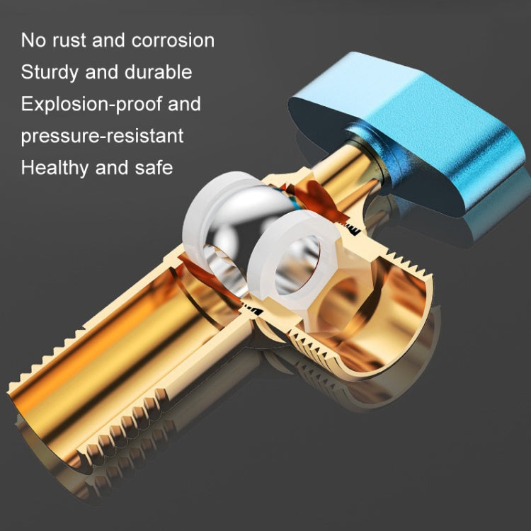 Copper High Flow 4-point Ball Valve Hot Cold Water Gas Water Heater Full Open Triangle Valve, Gray Blue Label Cold Water, Gray Red Label Hot Water, Electroplated Blue Label Cold Water, Electroplated Red Label Hot Water