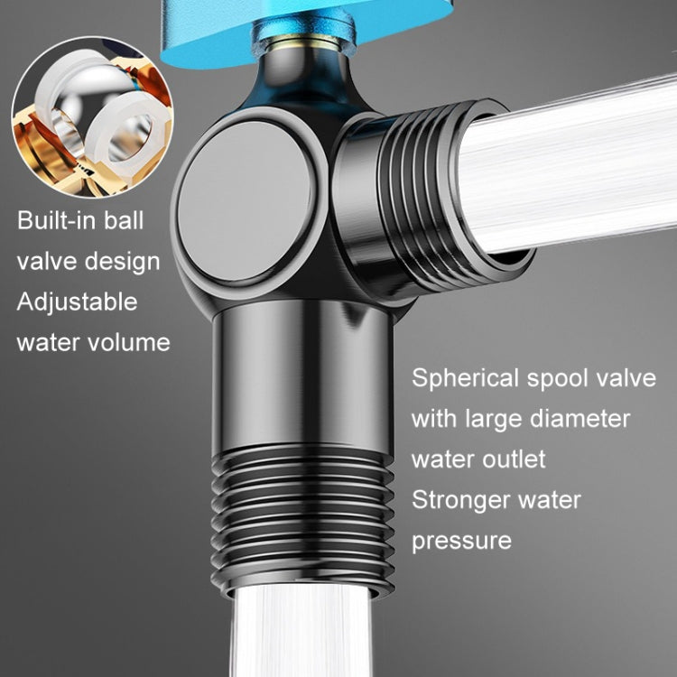 Copper High Flow 4-point Ball Valve Hot Cold Water Gas Water Heater Full Open Triangle Valve, Gray Blue Label Cold Water, Gray Red Label Hot Water, Electroplated Blue Label Cold Water, Electroplated Red Label Hot Water