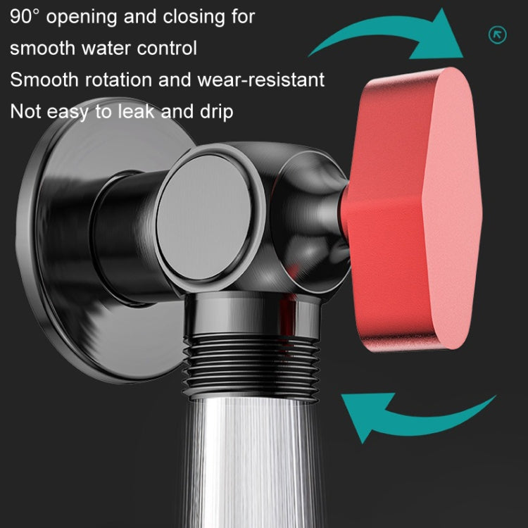 Copper High Flow 4-point Ball Valve Hot Cold Water Gas Water Heater Full Open Triangle Valve, Gray Blue Label Cold Water, Gray Red Label Hot Water, Electroplated Blue Label Cold Water, Electroplated Red Label Hot Water