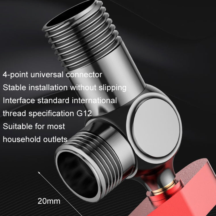 Copper High Flow 4-point Ball Valve Hot Cold Water Gas Water Heater Full Open Triangle Valve, Gray Blue Label Cold Water, Gray Red Label Hot Water, Electroplated Blue Label Cold Water, Electroplated Red Label Hot Water