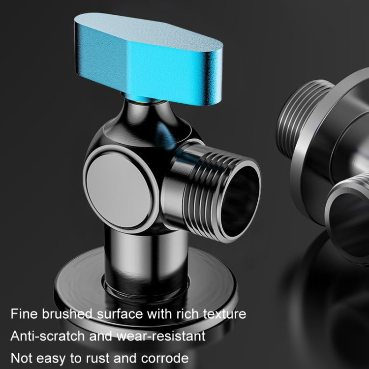 Copper High Flow 4-point Ball Valve Hot Cold Water Gas Water Heater Full Open Triangle Valve, Gray Blue Label Cold Water, Gray Red Label Hot Water, Electroplated Blue Label Cold Water, Electroplated Red Label Hot Water