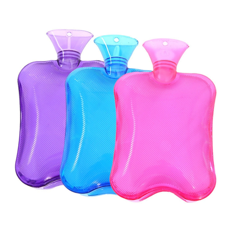 Clear PVC Thick Warm Water Bag Hand Warmer Girls Pocket Warmer Hot Water Bag, 1000ml Pink, 1000ml Purple, 1000ml Blue, 2000ml Pink, 2000ml Purple, 2000ml Blue