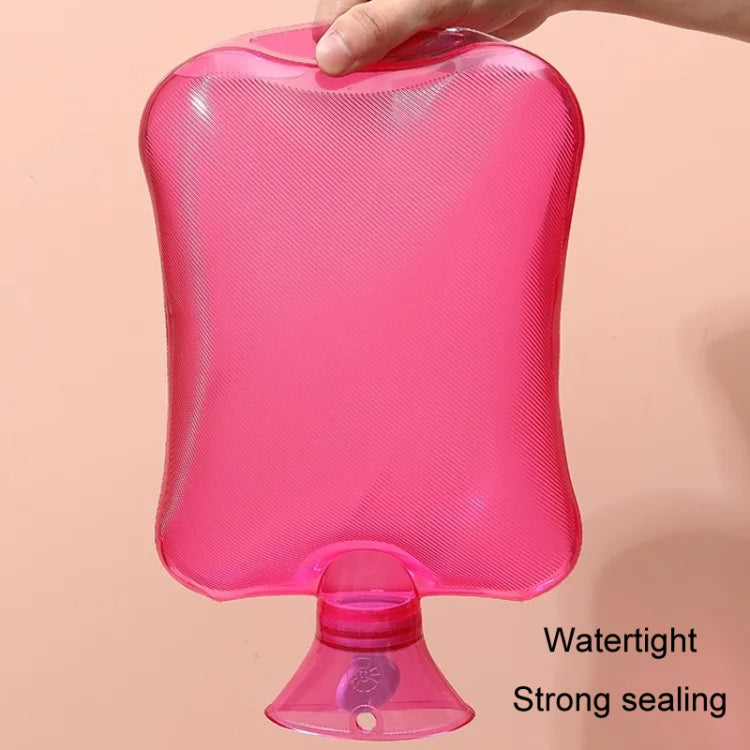 Clear PVC Thick Warm Water Bag Hand Warmer Girls Pocket Warmer Hot Water Bag, 1000ml Pink, 1000ml Purple, 1000ml Blue, 2000ml Pink, 2000ml Purple, 2000ml Blue
