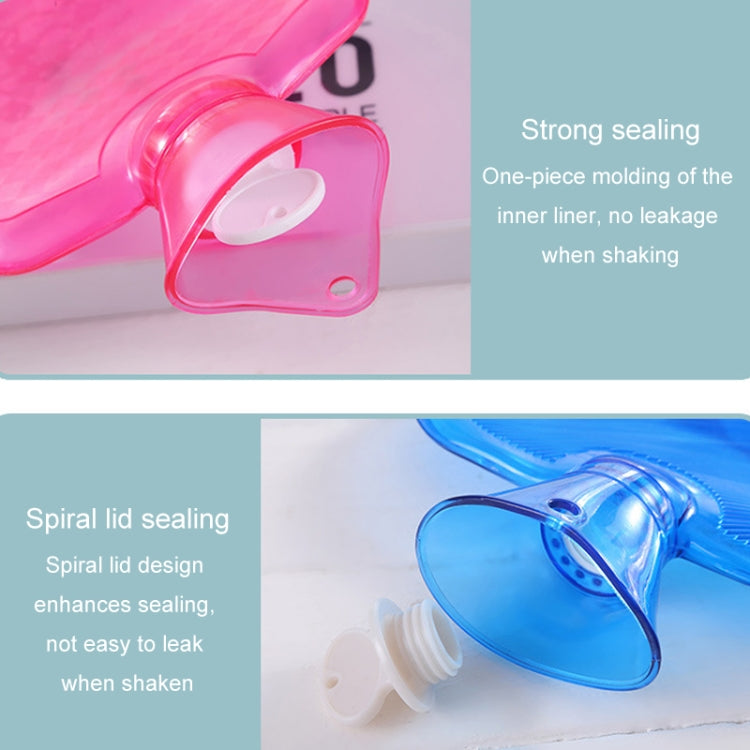 Clear PVC Thick Warm Water Bag Hand Warmer Girls Pocket Warmer Hot Water Bag, 1000ml Pink, 1000ml Purple, 1000ml Blue, 2000ml Pink, 2000ml Purple, 2000ml Blue