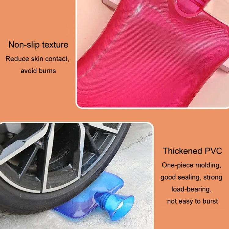 Clear PVC Thick Warm Water Bag Hand Warmer Girls Pocket Warmer Hot Water Bag, 1000ml Pink, 1000ml Purple, 1000ml Blue, 2000ml Pink, 2000ml Purple, 2000ml Blue