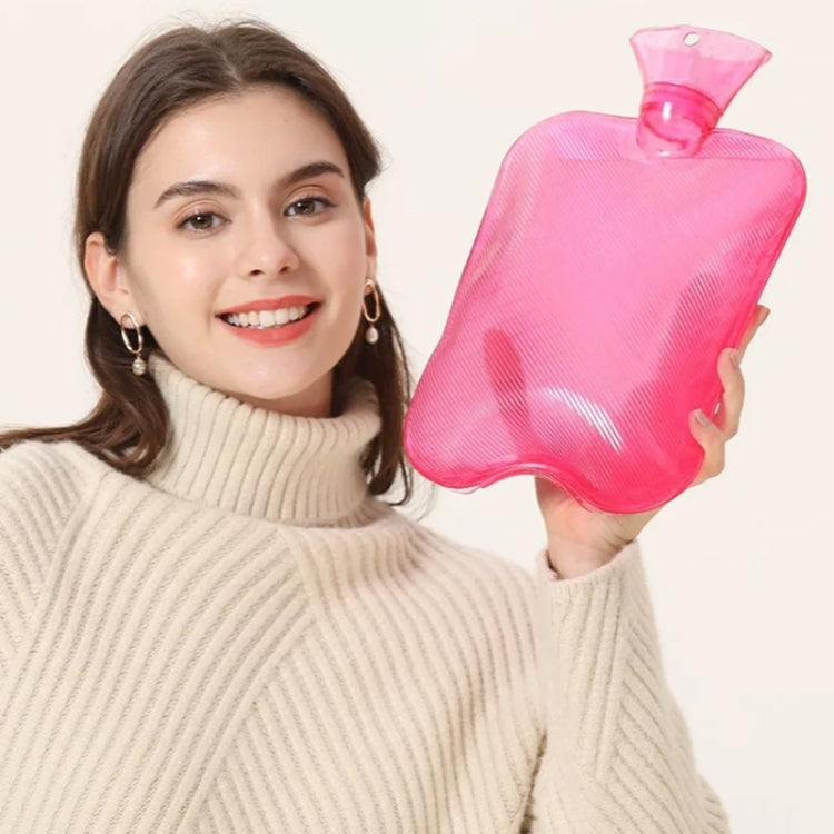 Clear PVC Thick Warm Water Bag Hand Warmer Girls Pocket Warmer Hot Water Bag, 1000ml Pink, 1000ml Purple, 1000ml Blue, 2000ml Pink, 2000ml Purple, 2000ml Blue