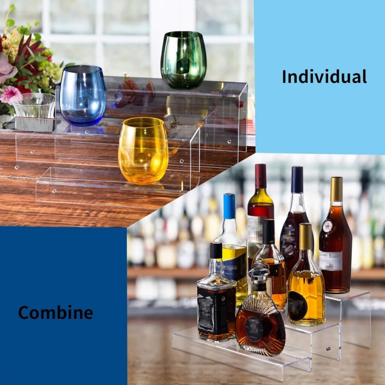Acrylic 3 Layer Wine Cabinet Bottle Rack For Bar Figurine Display