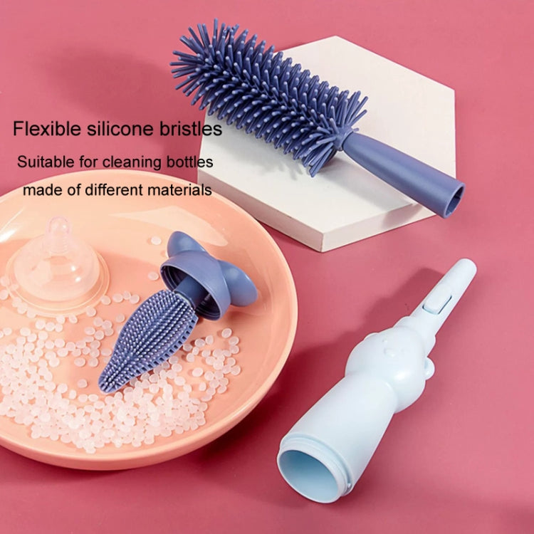 Portable 3 In 1 Food Grade Silicone Bottle Brush Set Multipurpose Baby Bottle Straw Cleaner Brush, 3 In 1 Green, 3 In 1 Red, 3 In 1 Purple