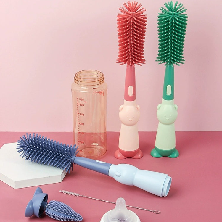 Portable 3 In 1 Food Grade Silicone Bottle Brush Set Multipurpose Baby Bottle Straw Cleaner Brush, 3 In 1 Green, 3 In 1 Red, 3 In 1 Purple
