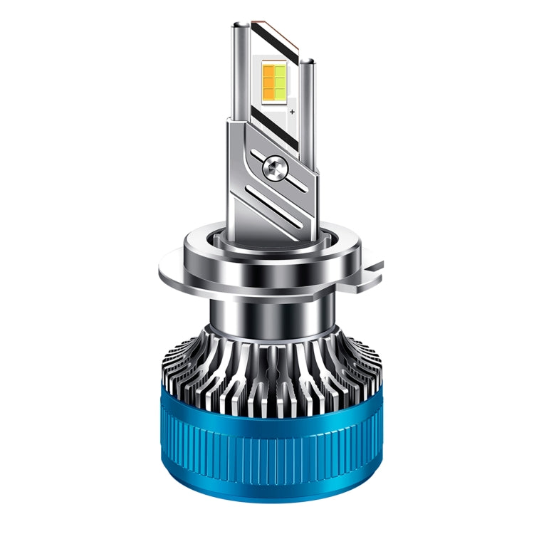 50W Three-color LED Double Copper Tube Aluminum Alloy Headlight, H7