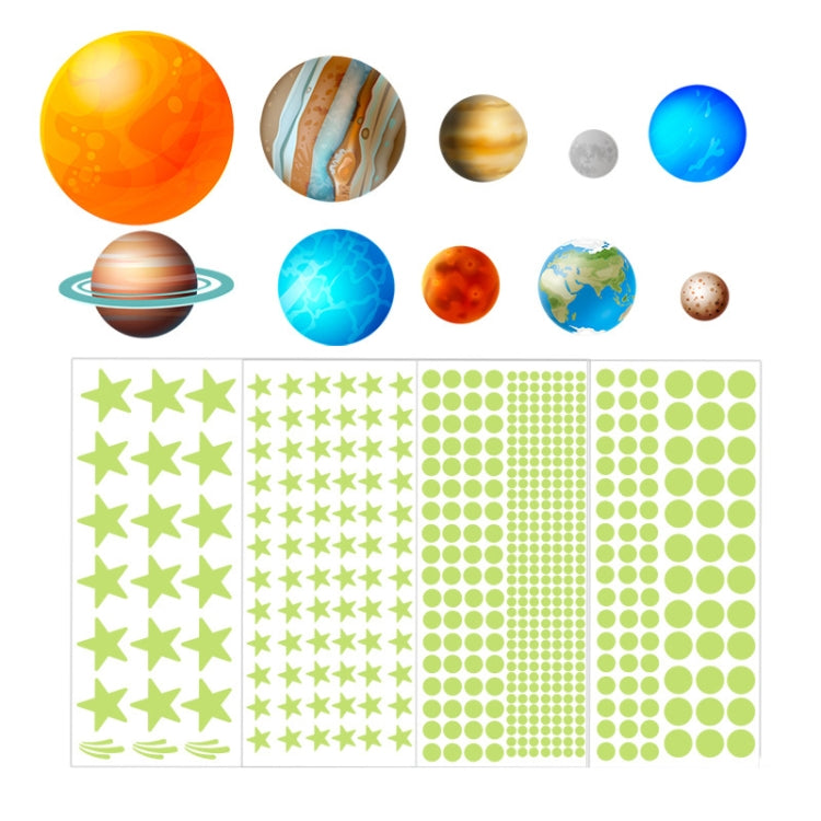 Nine Planets Dots Stars Glow In The Dark Stickers Luminous Wall Stickers For Kids Room, YG028