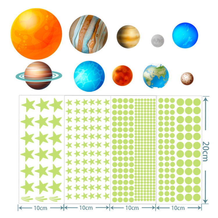 Nine Planets Dots Stars Glow In The Dark Stickers Luminous Wall Stickers For Kids Room, YG028
