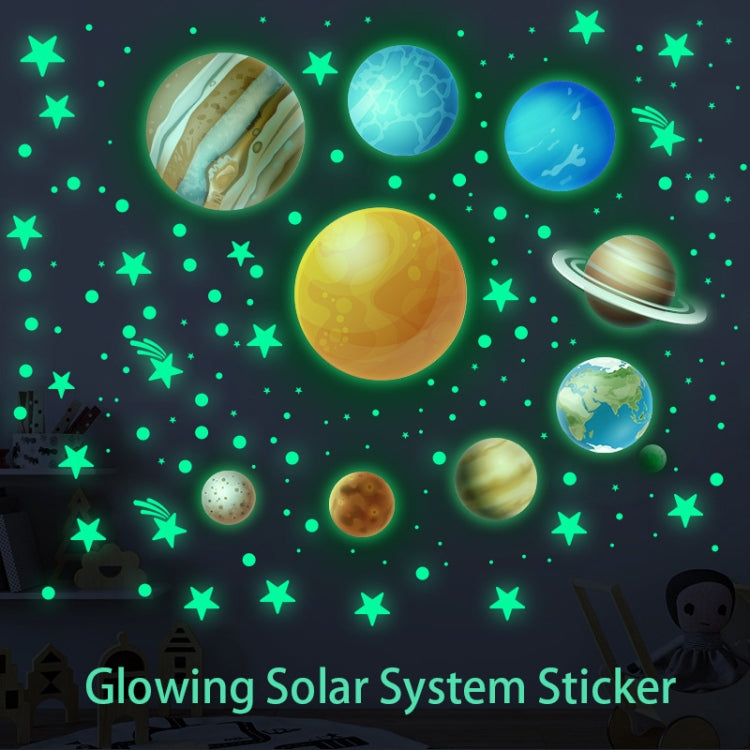 Nine Planets Dots Stars Glow In The Dark Stickers Luminous Wall Stickers For Kids Room, YG028
