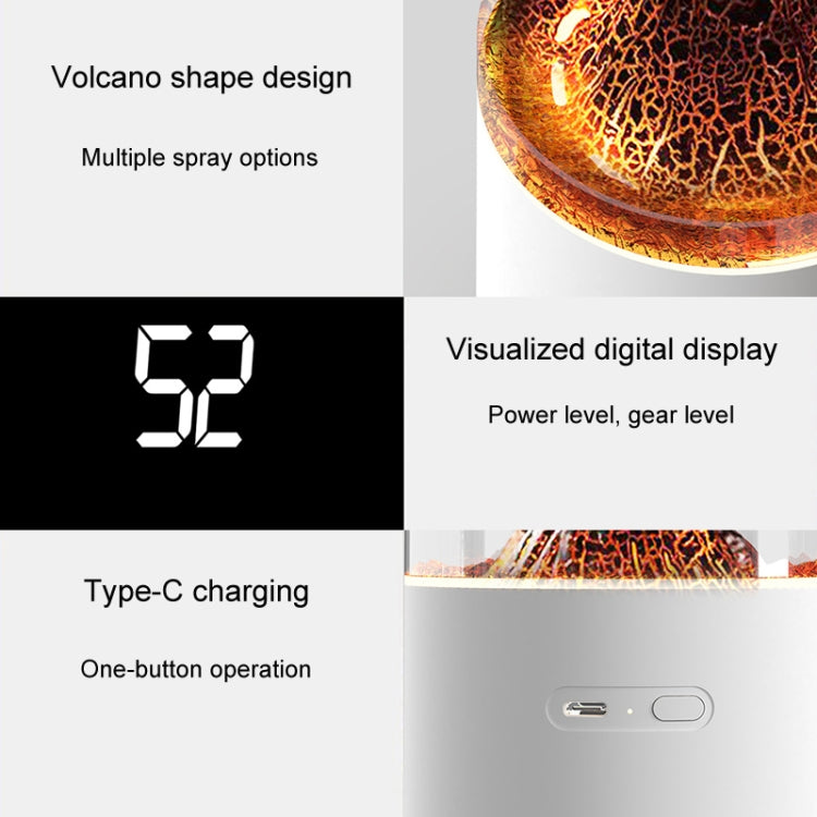HX127 Mini Volcano Lava Aromatherapy Diffuser Small Household Atmosphere Humidifier, Black, White