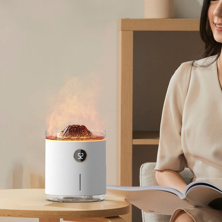 HX127 Mini Volcano Lava Aromatherapy Diffuser Small Household Atmosphere Humidifier, Black, White