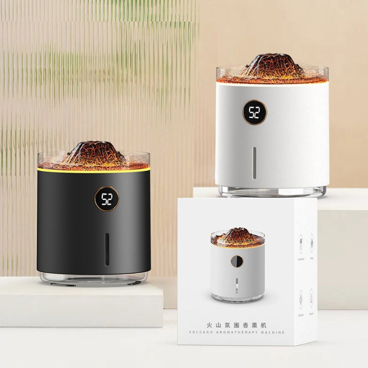 HX127 Mini Volcano Lava Aromatherapy Diffuser Small Household Atmosphere Humidifier, Black, White