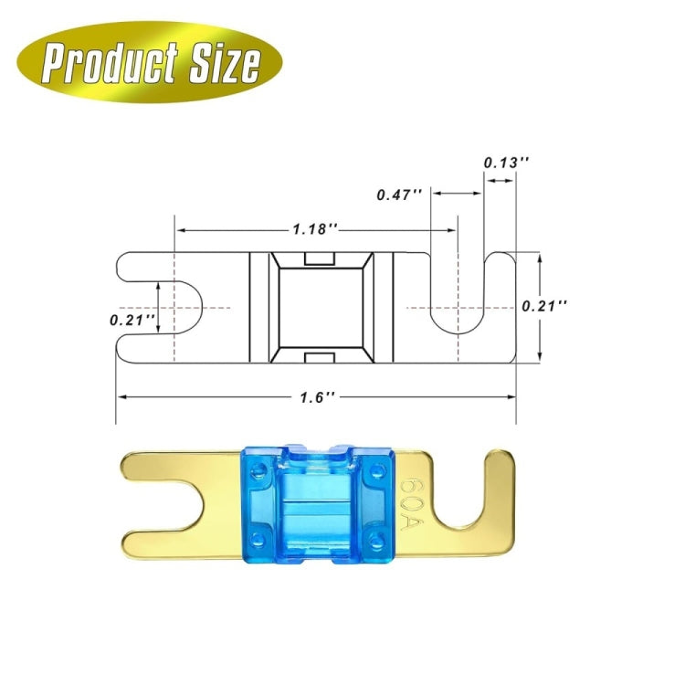 8pcs/Set 12V-58V Mini ANL High Current Bolt-on Fuse