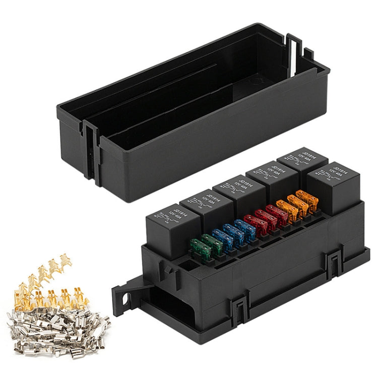 11-way 12V Relay Fuse Holder With Wire For Cars Ships, Full Set 4 Pin, Full Set 5 Pin
