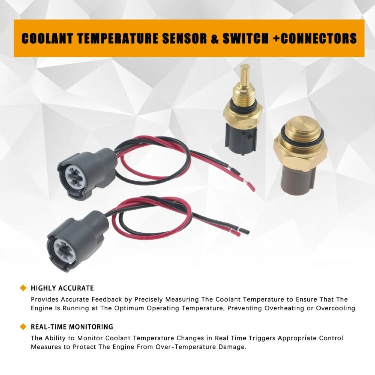 For Honda Civic Radiator Coolant Fan Switch Temperature Sensor Plus Wiring Harness, For Honda Civic