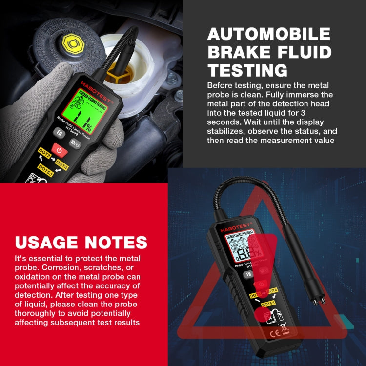 HABOTEST Automobile Motorcycle Brake Fluid Moisture Tester
