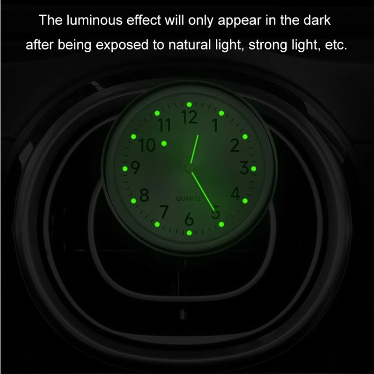 Car Digital Electronic Quartz Luminous Clock, Ruby Red+Air Outlet Clip, Ruby Blue+Air Outlet Clip, Gold+Air Outlet Clip, White+Air Outlet Clip, Black+Air Outlet Clip